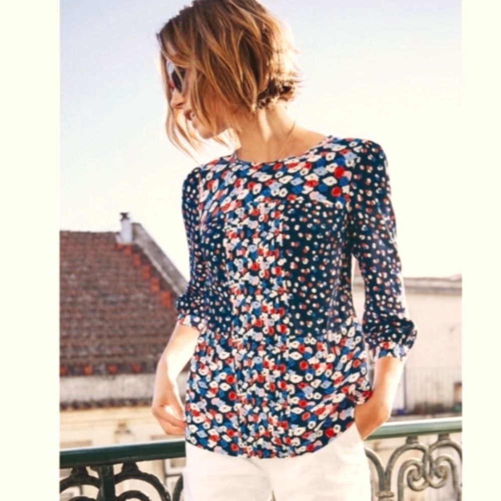 Boden Hotchpotch poppy meadow blouse